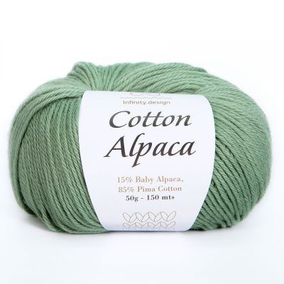 Infinity Cotton Alpaca ( 8522 DUST GREEN)  85% хлопок, 15 % беби альпака 50гр/150 м